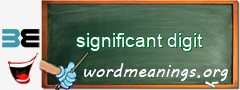 WordMeaning blackboard for significant digit